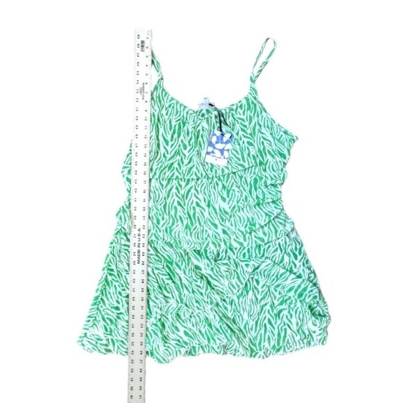 Diane Von Furstenberg x Target Green Zebra Print Tiered Mini Dress 2X NWT - Picture 7 of 8